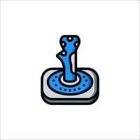 A blue joystick icon on a white background vector