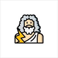 The god zeus with lightning bolt icon vector