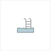 A ladder in the water icon vector