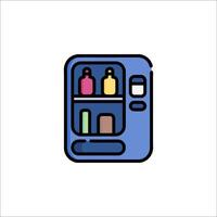 A vending machine with bottles and other items inside vector