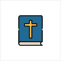 A bible with a cross on it vector