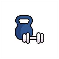 A kettlebell and dumbbell icon on a white background vector
