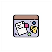 A folder with a note pad and other items vector