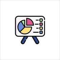 A presentation board with pie charts on it vector