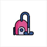 A pink and blue vacuum cleaner icon vector