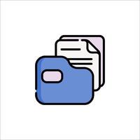 A folder icon with a document and a folder vector