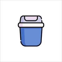 A blue trash can icon on a white background vector