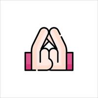 A pink hand with a pink glove on it vector