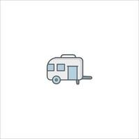 A small camper trailer icon on a white background vector