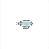 A blue and white airship icon vector