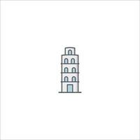 An icon of a building with a clock on top vector