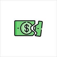 A green dollar sign icon on a white background vector