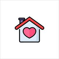 A house with a heart in the middle vector
