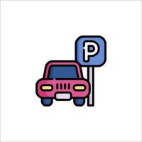 Parking lot icon illustration vector