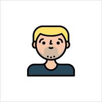A man with a beard icon on a white background vector