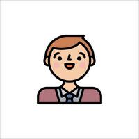 A man with a tie and a smile icon vector