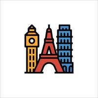 Travel icon with the eiffel tower and the tower of london vector