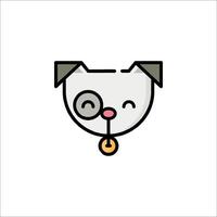 A dog with a collar and a bell on its neck vector