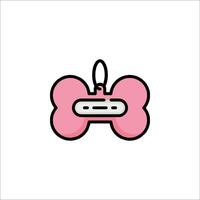 A pink dog bone shaped object with a white background vector