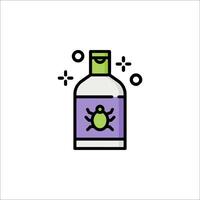A bottle of bug spray with a green frog on it vector
