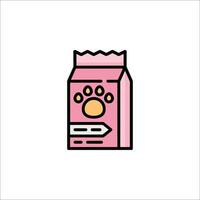 A pink bag of dog food with a paw print vector