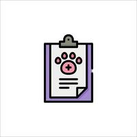 A clipboard with a paw print on it vector