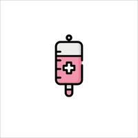A pink iv bag icon on a white background vector