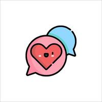 A cartoon heart and speech bubble icon vector