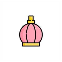A pink perfume bottle icon on a white background vector