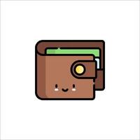A wallet icon with a smiley face vector