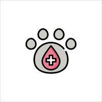 A dog paw with a cross on it vector