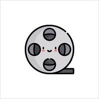 A film reel with a smiley face on it vector
