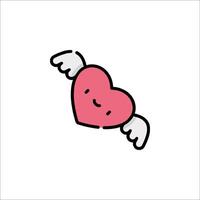 A cute heart with wings on it vector