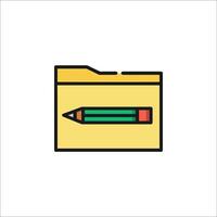 A folder with a pencil and a pencil inside vector