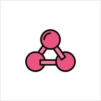 A pink and black icon of two spheres vector