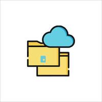 Cloud storage folder icon illustration vector