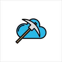 A cloud with a hammer on top of it vector