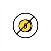 No bitcoin sign illustration vector