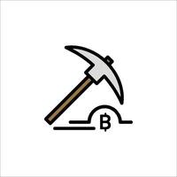Bitcoin mining icon illustration vector