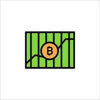 Bitcoin graph icon on a white background vector