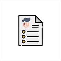 A person's face is on a paper with a check mark vector