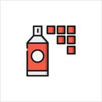 A red and white bottle with a red and white label vector