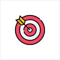A red and pink target with an arrow in it vector