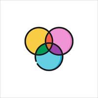 A venn diagram with three circles vector