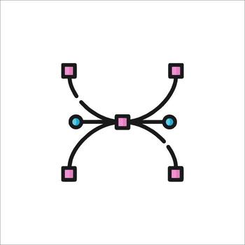A line drawing of a network with two arrows vector
