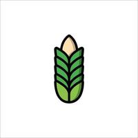A green ear of corn icon vector