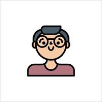 A man with glasses and a mustache icon vector