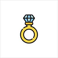 An illustration of a diamond ring vector