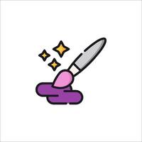 A paint brush and a star on a white background vector