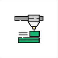 A green and white icon of a machine vector